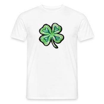 Trèfle aquarelle lime - T-shirt homme - blanc - Devant - AI Model Male 178 dark (178cm)