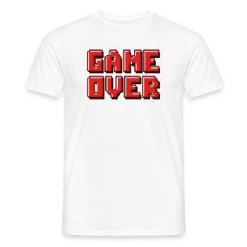 Pixel Game Over Retro Banner - Men's T-Shirt - white - Front - AI Model Male 178 dark (178cm)