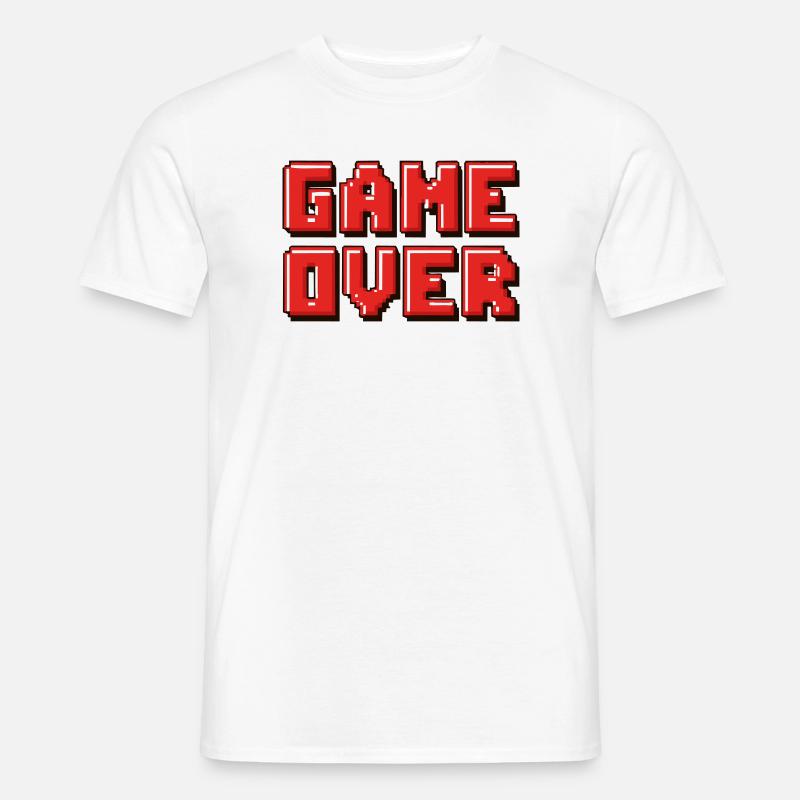 Pixel Game Over Retro-Banner - Männer T-Shirt - Weiß