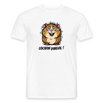 CRAZY PIG! - Men's T-Shirt - white - Front - AI Model Male 178 dark (178cm)