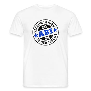 Abi 2026 - Aspirateur dans le cerveau, Abi dans le sac - T-shirt homme - blanc - Devant - AI Model Male 178 dark (178cm)