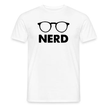 Glasses Nerd - Men's T-Shirt - white - Front - AI Model Male 178 dark (178cm)