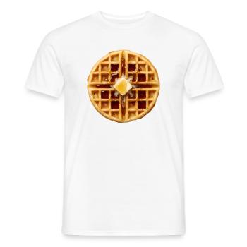 Costume gaufre Petit-déjeuner Halloween Gaufre simple - T-shirt homme - blanc - Devant - AI Model Male 178 dark (178cm)