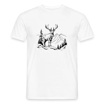Tier Hirsch Wald Natur Symbol - Männer T-Shirt - Weiß - Vorne - AI Model Male 178 dark (178cm)