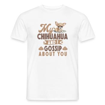 Chihuahua Chihuahueño Mon Chihuahua - T-shirt homme - blanc - Devant - AI Model Male 178 dark (178cm)