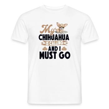 Chihuahua Chihuahueño Mon Chihuahua - T-shirt homme - blanc - Devant - AI Model Male 178 dark (178cm)