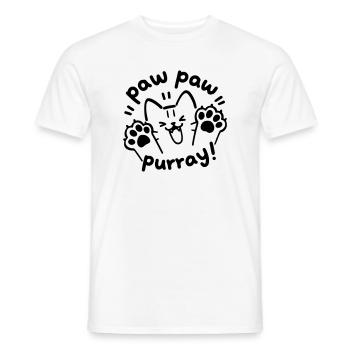 Paw Paw Purray Cat | Motif de mots de pattes mignonnes - T-shirt homme - blanc - Devant - AI Model Male 178 dark (178cm)