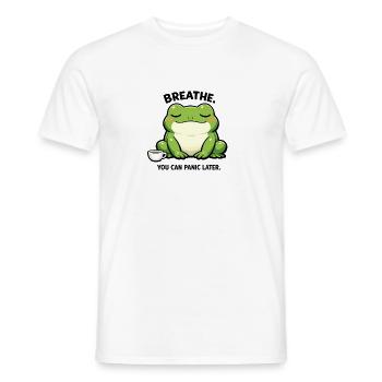 Coffee Frog of Tranquility - Men's T-Shirt - white - Front - AI Model Male 178 dark (178cm)