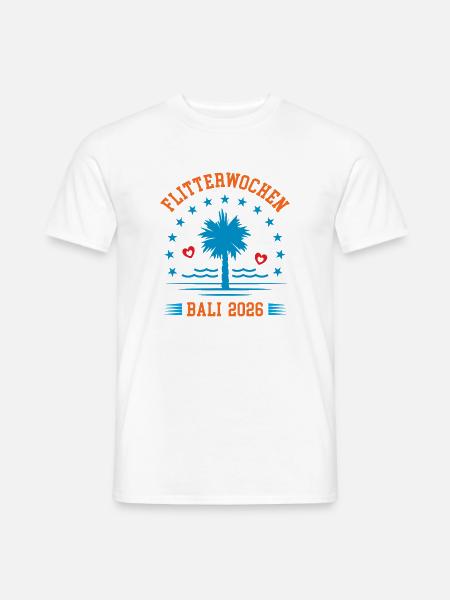 Flitterwochen Bali 2026 Hochzeitsreise Indonesien - Männer T-Shirt - Weiß