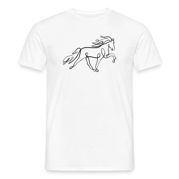 Icelandic horse oneliner in tölt - Men's T-Shirt - white - Front - AI Model Male 178 dark (178cm)