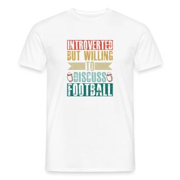 Introverti mais prêt à discuter de fan de football - T-shirt homme - blanc - Devant - AI Model Male 178 dark (178cm)