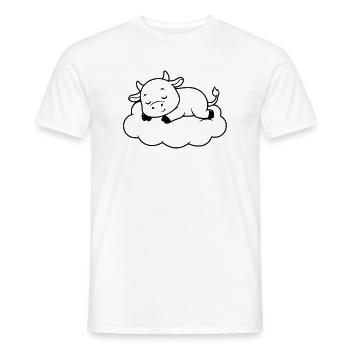 Sleeping Cow Cloud Dream Baby - Men's T-Shirt - white - Front - AI Model Male 178 dark (178cm)