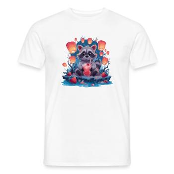 Nacht Waschbär Laternenlimonade - Männer T-Shirt - Weiß - Vorne - AI Model Male 178 dark (178cm)