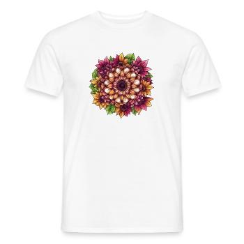 Mandala Tournesol Orange - T-shirt homme - blanc - Devant - AI Model Male 178 dark (178cm)