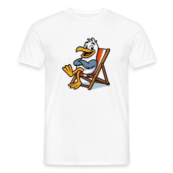 Lounge-Seemöwe am Strand - Männer T-Shirt - Weiß - Vorne - AI Model Male 178 dark (178cm)