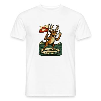 Greenland Shirt Reindeer Caribou - Men's T-Shirt - white - Front - AI Model Male 178 dark (178cm)