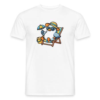 Strandpinguin im Sonnenstil - Männer T-Shirt - Weiß - Vorne - AI Model Male 178 dark (178cm)