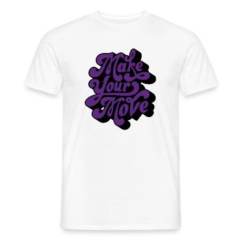 Make Your Move Retro Script - Men's T-Shirt - white - Front - AI Model Male 178 dark (178cm)