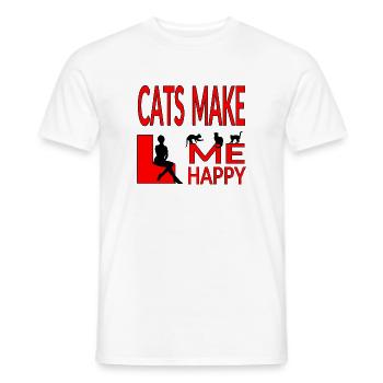 feline - Men's T-Shirt - white - Front - AI Model Male 178 dark (178cm)