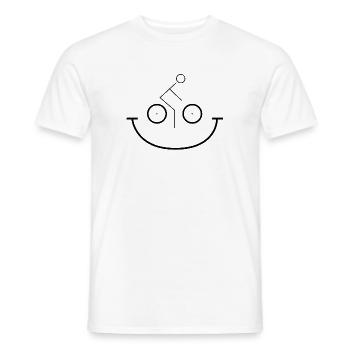 Cyclist Smile – Illustration de vélo minimaliste - T-shirt homme - blanc - Devant - AI Model Male 178 dark (178cm)
