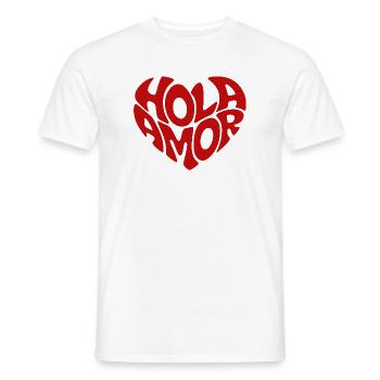 Hola Amor Retro Red Heart Love - Men's T-Shirt - white - Front - AI Model Male 178 dark (178cm)