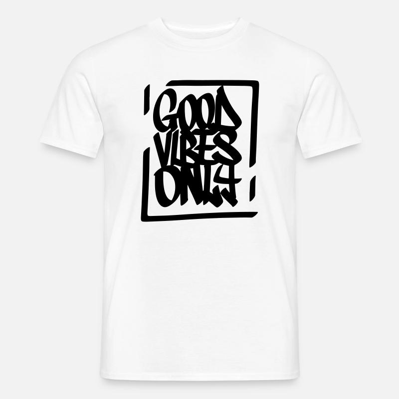 Gute Vibes Lebensmotto - Männer T-Shirt - Weiß