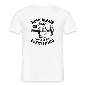 Home Repair Shop - Craftsmen, repair everything - Men's T-Shirt - white - Front - AI Model Male 178 dark (178cm)
