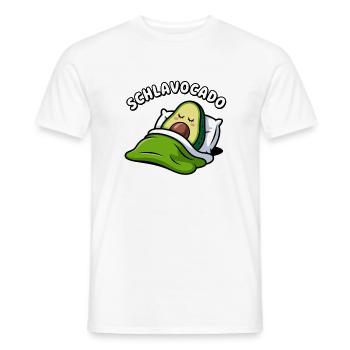 Schlavocado Kawaii Avocado Sleeping Pun - Men's T-Shirt - white - Front - AI Model Male 178 dark (178cm)