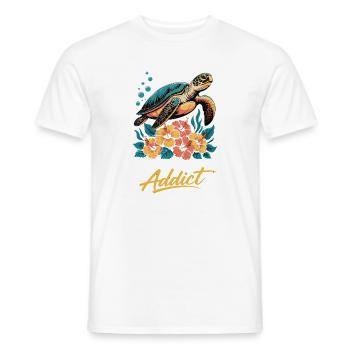 Sea Turtle Ocean Addict Design - T-shirt homme - blanc - Devant - AI Model Male 178 dark (178cm)