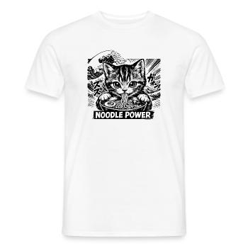 cat ramen - Men's T-Shirt - white - Front - AI Model Male 178 dark (178cm)