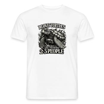 I Love Turtles - Funny Turtles Saying - Men's T-Shirt - white - Front - AI Model Male 178 dark (178cm)