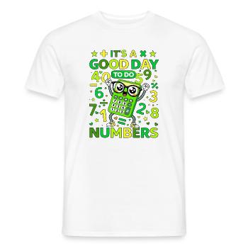 Cheerful Calculator Numbers - Men's T-Shirt - white - Front - AI Model Male 178 dark (178cm)