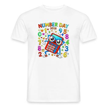 Zahlentag 2026 Taschenrechner Spaß - Männer T-Shirt - Weiß - Vorne - AI Model Male 178 dark (178cm)