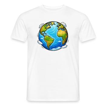 Earth Planet - Men's T-Shirt - white - Front - AI Model Male 178 dark (178cm)