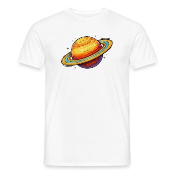 Planète Saturne - T-shirt homme - blanc - Devant - AI Model Male 178 dark (178cm)