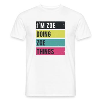 Ich bin Zoe und mache Zoe Things Retro Colors - Männer T-Shirt - Weiß - Vorne - AI Model Male 178 dark (178cm)