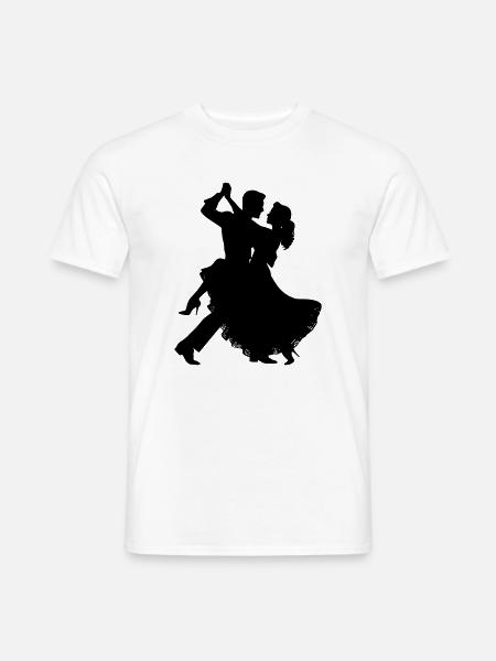 Silhouette du couple dansant | Motif de danse élégante - T-shirt homme - blanc