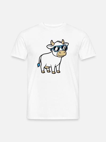 Cool Cow Sunglasses Casual Vector - Men's T-Shirt - white