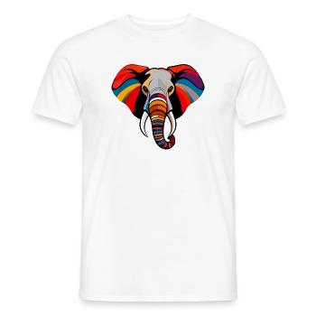 Art coloré de tête d’éléphant Motif pop art d’éléphant - T-shirt homme - blanc - Devant - AI Model Male 178 dark (178cm)