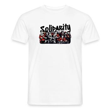 Solidarité communautaire antifasciste - T-shirt homme - blanc - Devant - AI Model Male 178 dark (178cm)