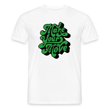 Make Your Move – Retro Handtext - Men's T-Shirt - white - Front - AI Model Male 178 dark (178cm)