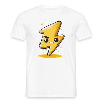 Kawaii Lightning Arrow Cartoon - Men's T-Shirt - white - Front - AI Model Male 178 dark (178cm)