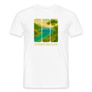 The calm of the blue horizon - Men's T-Shirt - white - Front - AI Model Male 178 dark (178cm)