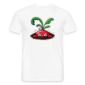Neugieriges Radieschen aus der Erde  - Männer T-Shirt - Weiß - Vorne - AI Model Male 178 dark (178cm)
