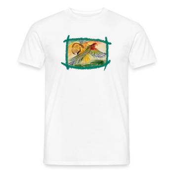 Aras au-dessus de la forêt tropicale - T-shirt homme - blanc - Devant - AI Model Male 178 dark (178cm)