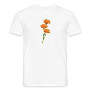 Orange Gerbera Trio - Men's T-Shirt - white - Front - AI Model Male 178 dark (178cm)