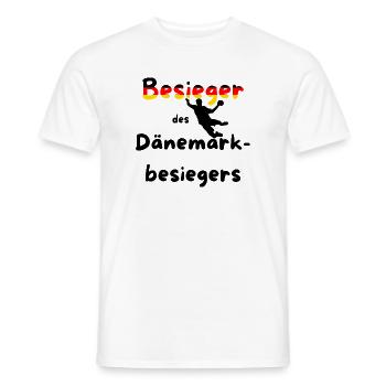 European Handball Championship 2026 - Defeat of the Denmark Defeater - Men's T-Shirt - white - Front - AI Model Male 178 dark (178cm)
