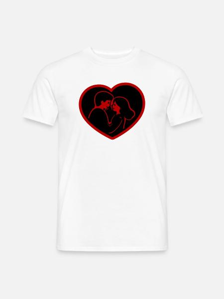 Herz Verliebt Paar - Männer T-Shirt - Weiß