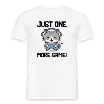 Just one more Game cute kitten Gamer Cat Gaming - Men's T-Shirt - white - Front - AI Model Male 178 dark (178cm)