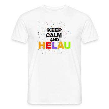 KEEP CALM AND HELAU! CARNIVAL CARNIVAL black - Men's T-Shirt - white - Front - AI Model Male 178 dark (178cm)